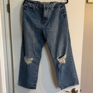 Express Blue Distressed Jeans size 10 regular
